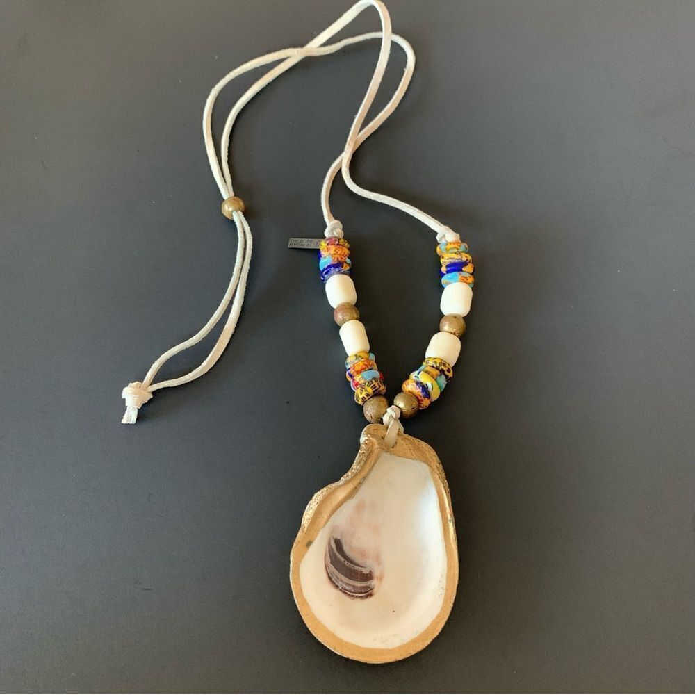 Oyster Shell Trade Bead Necklace